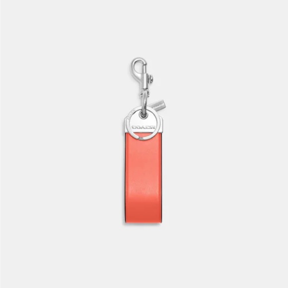 Coach Loop Key Fob - Colour: Silver/Tangerine - Brand New - Picture 1 of 1